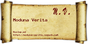 Moduna Verita névjegykártya